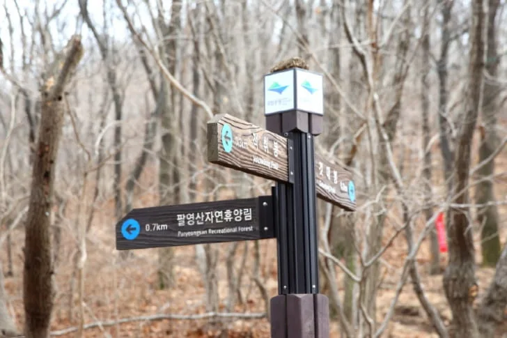 팔영산-자연휴양림을-가리키는-이정표