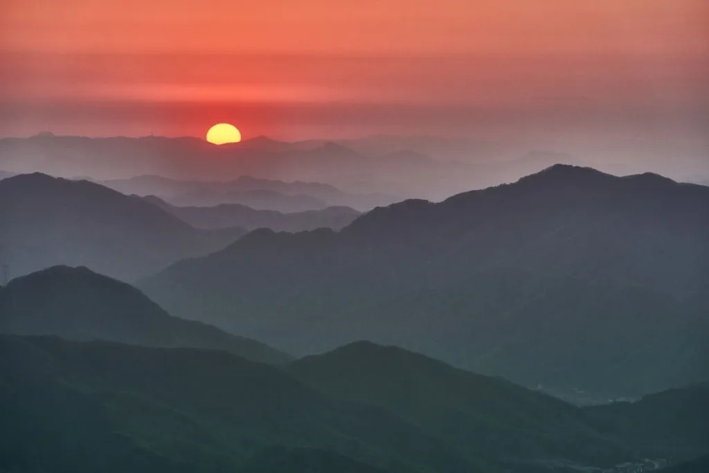 천마산에서-바라본노을