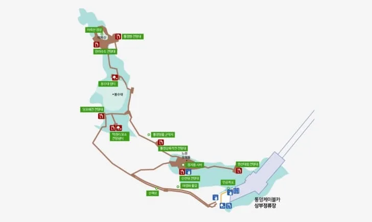 통영케이블카-상부정류장부터-미륵산-정상까지-구간안내